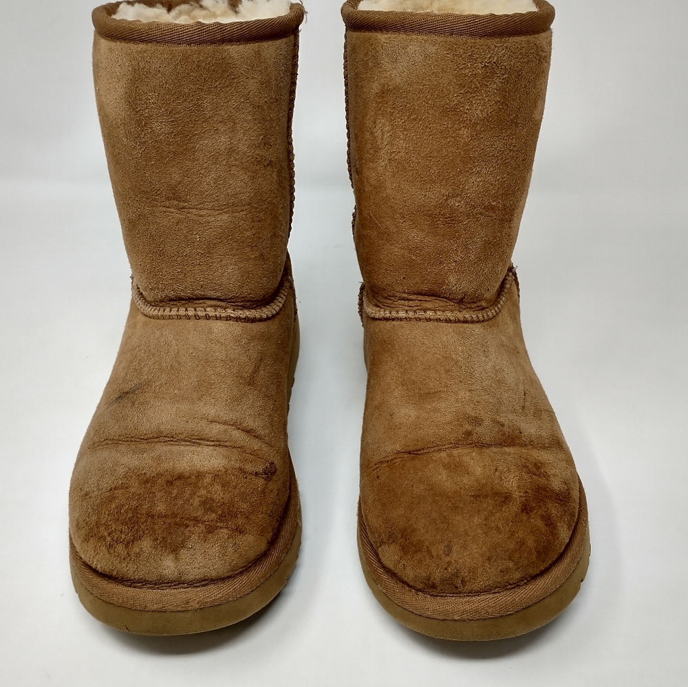 UGG Leather Suede Shearling Lined Calf Boots Youth Size 4Y, Women's Size 5.5 - Picture 5 of 12